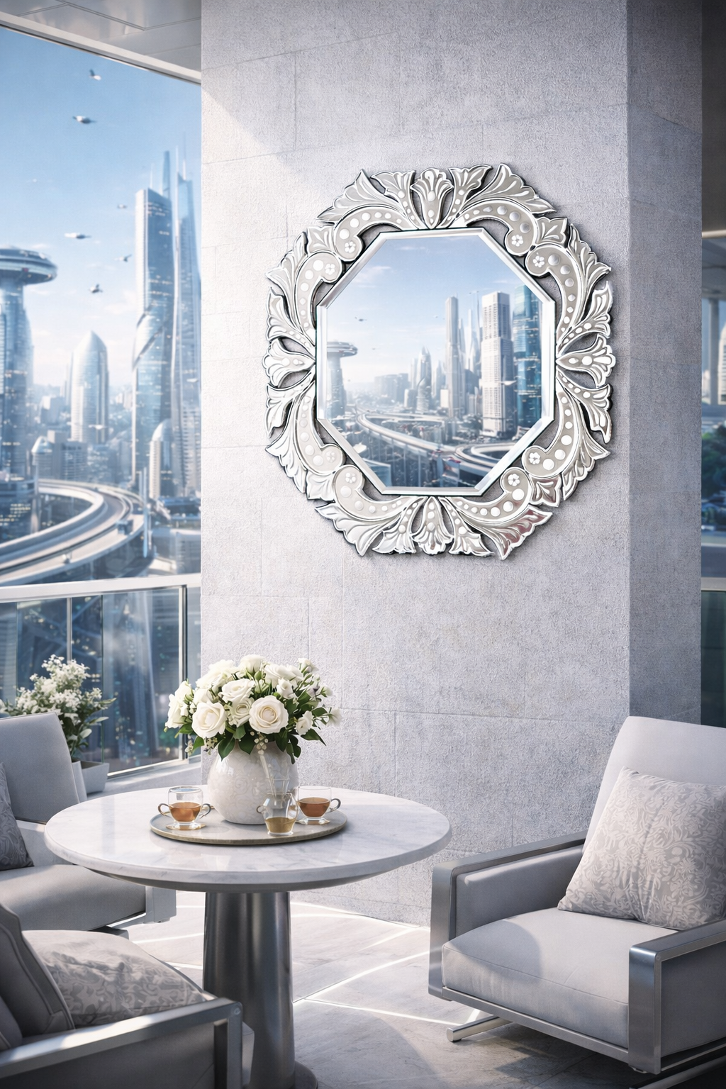 Floral Octagon Grace Mirror thumbnail